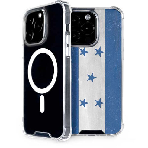 Honduras Flag Distressed iPhone 15 Pro MagSafe Case